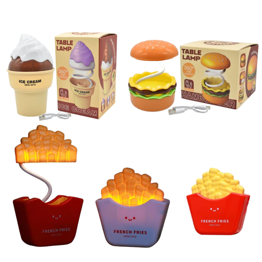 LUZ DE MESA DECORATIVA CON DISEÑOS DE COMIDA