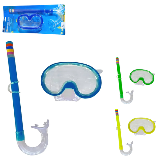 SET DE BUCEO SNORKEL MASCARA JUNIOR SILICONA NIÑOS