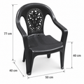 SILLA PLASTICA NEGRA CON DISEÑO