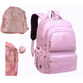 Mochila Rosa con Llavero Peludo RL POWER