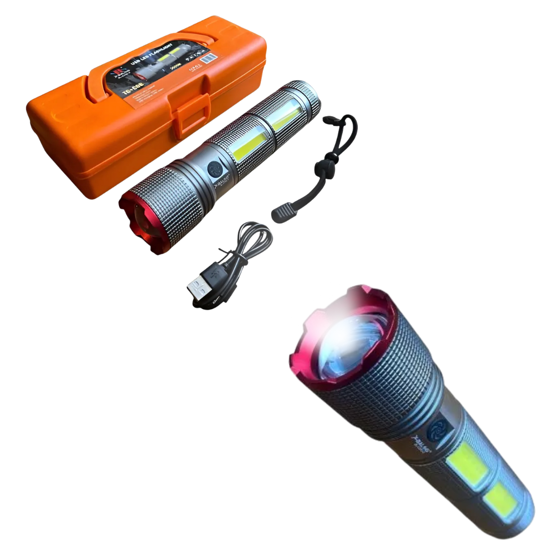 Linterna 3000 Lumens Estuche Naranja TG+COB BL-C33C-2