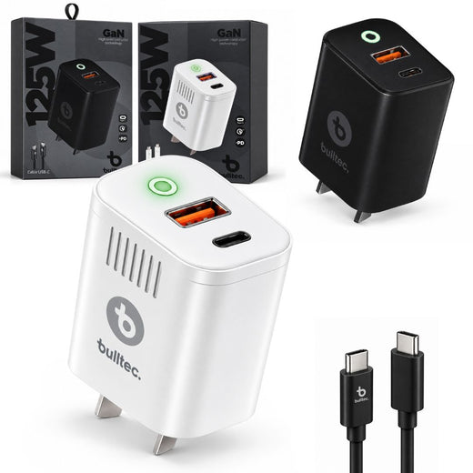 CARGADOR RÁPIDO BULLTEC 125 W CON CABLE USB-C 102NG