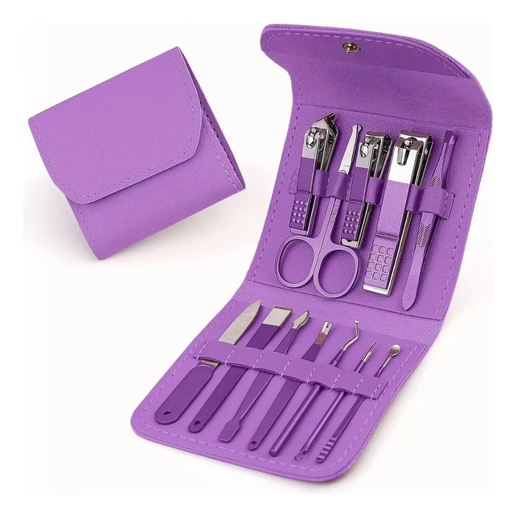 SET DE MANICURA DE ACERO INOXIDABLE DE 12 PIEZAS