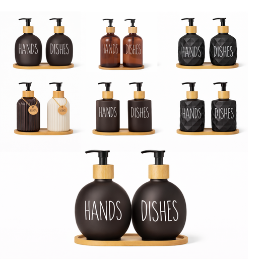 SET DE BOTELLAS DE VIDRIO PARA BAÑO