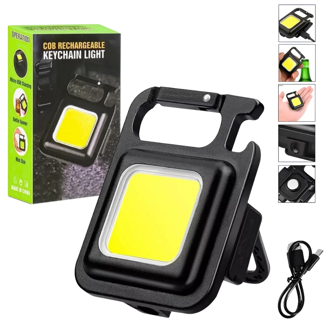 LLAVERO LUZ LED RECARGABLE USB C COB KEYCHAIN