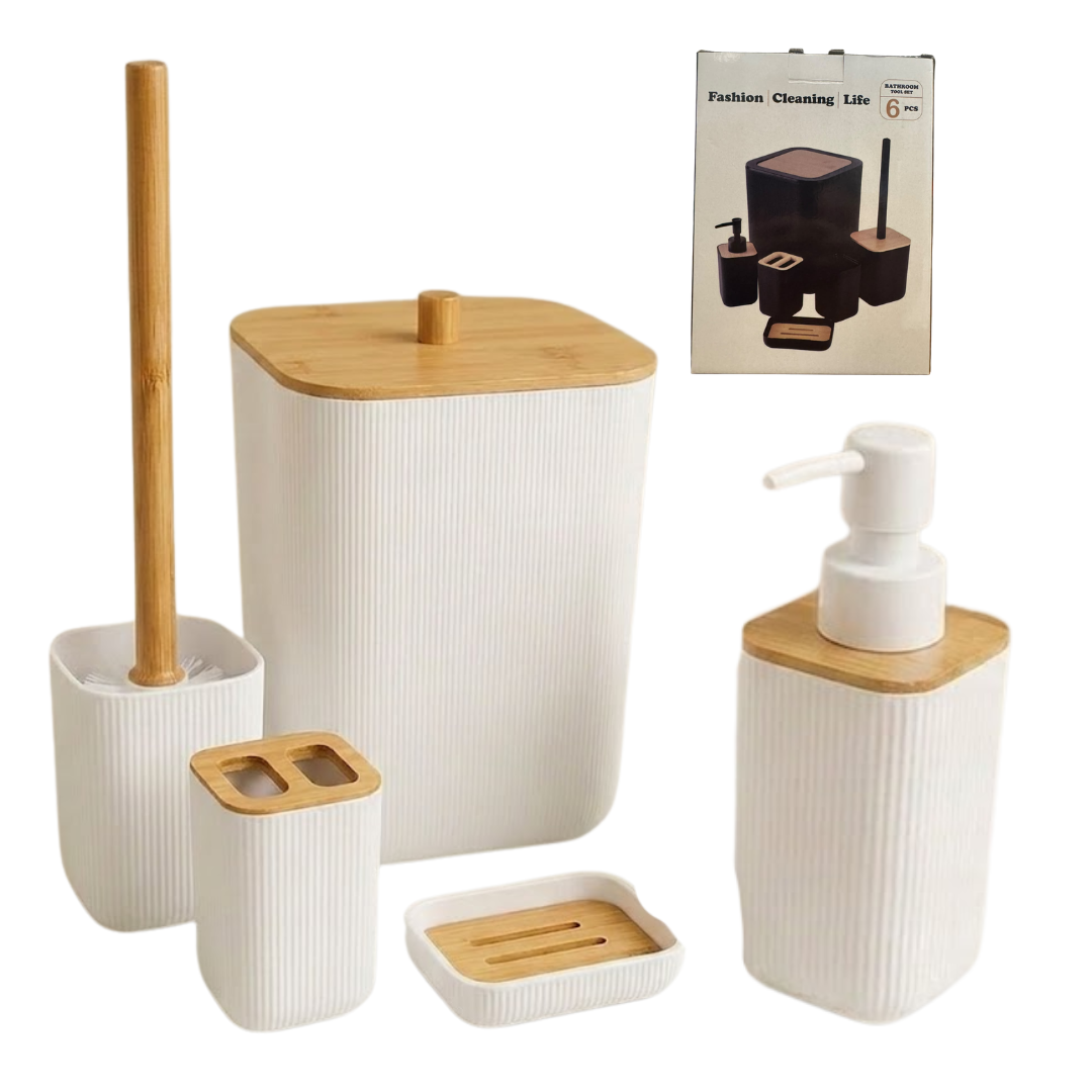 KIT DE BAÑO BATHROOM SERIES NEGRO Y BLANCO