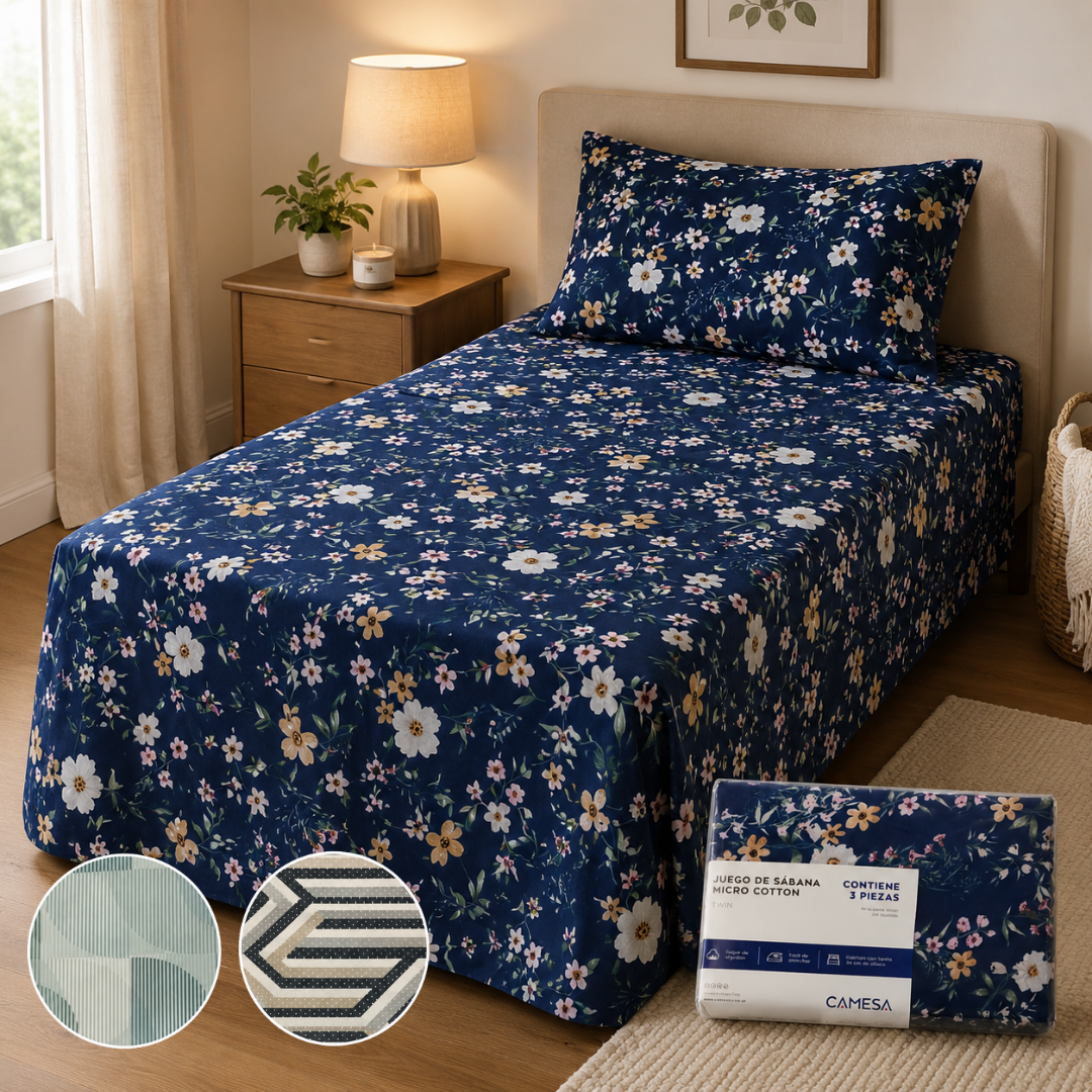 JUEGO DE SABANA MICRO COTTON TWIN