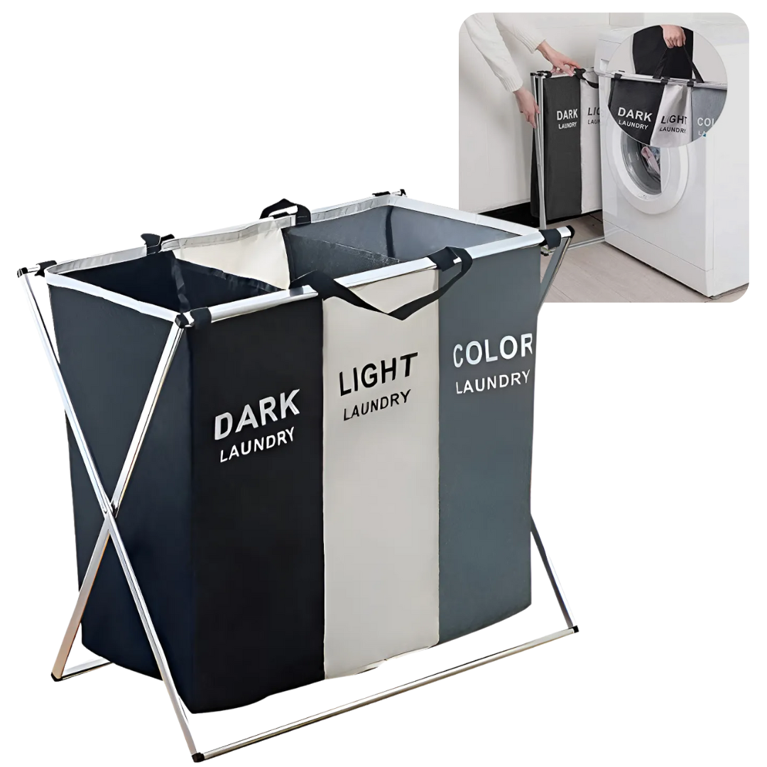 CESTA ORGANIZADORA PARA ROPA BLANCA NEGRA Y DE COLORES