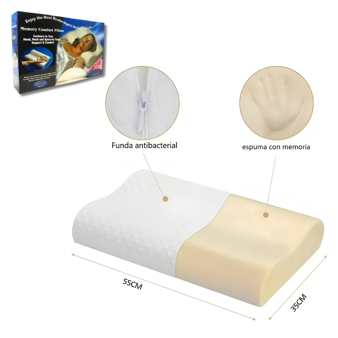 ALMOHADA ERGONOMICA VISCOELASTICA AJUSTE CERVICAL PILLOW LATEX