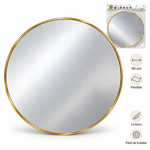ESPEJO CIRCULAR FLEXIBLE DE 40 × 40 CM