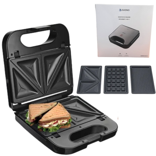 SANDWICHERA EN ANTIADHERENTE ACERO INOX COLOR NEGRO