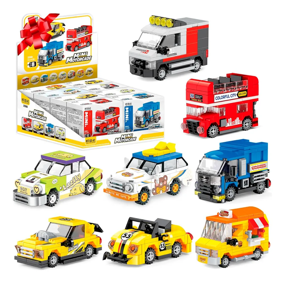 MINI AUTOS DE BLOQUES DESARMABLES CAJA UDS
