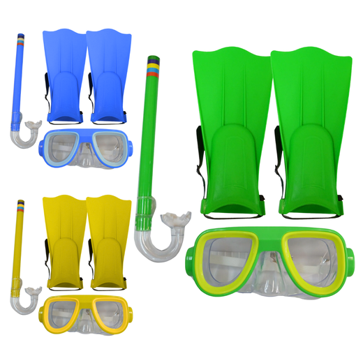 SET DE NATACIÓN INFANTIL CON ALETAS, MÁSCARA Y SNORKEL