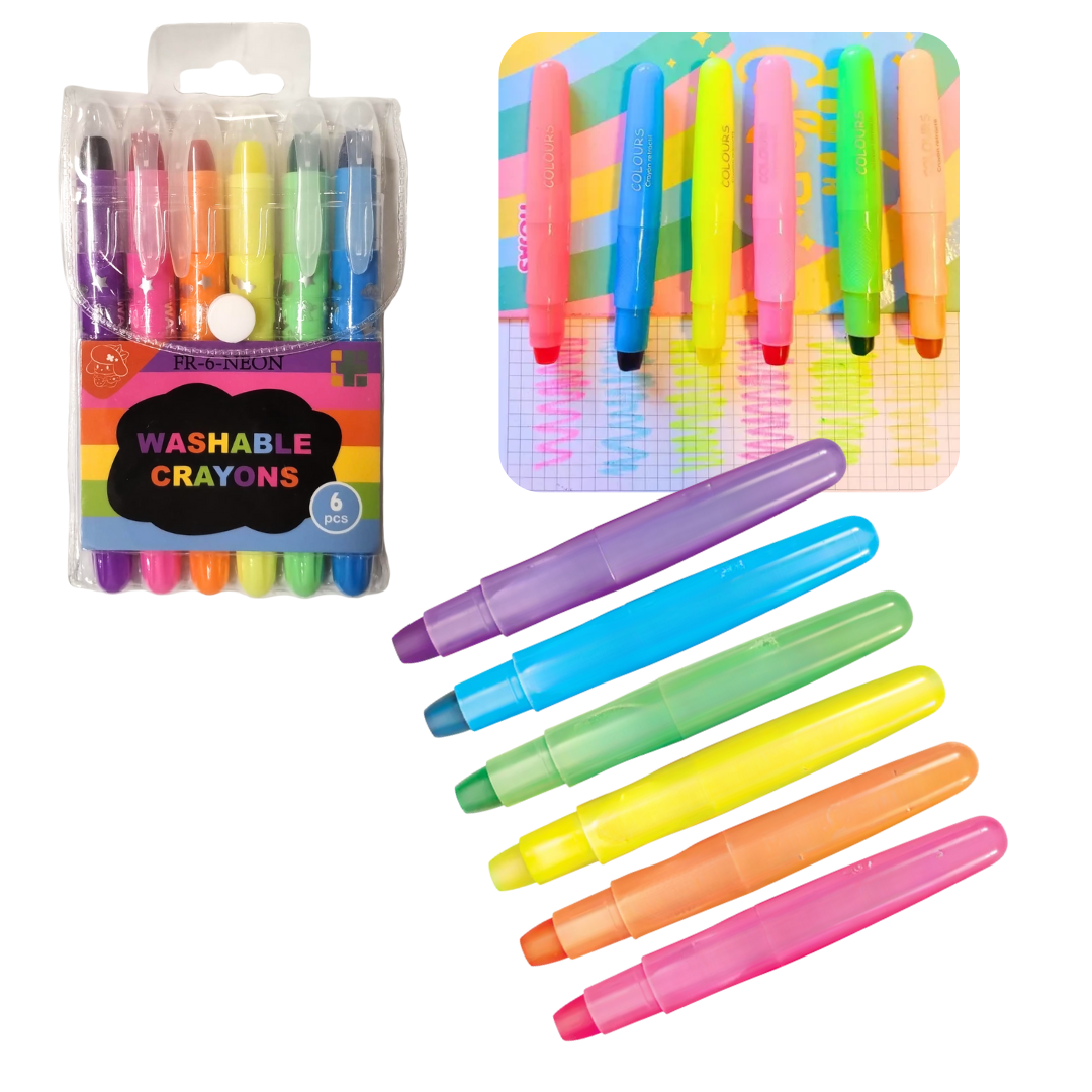 CRAYONES NEON LAVABLES