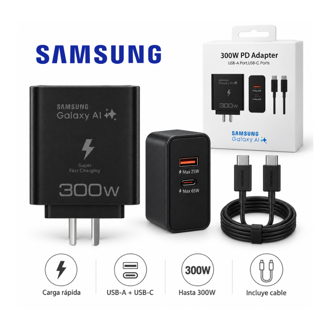 CARGADOR GALAXY AI PD ADAPTER DOBLE PUERTO CON CABLE