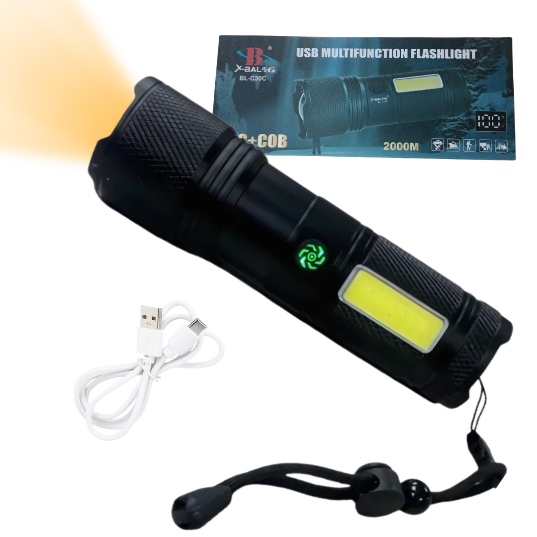 Linterna Táctica Con Luz COB en Estuche Potente BL-C30C