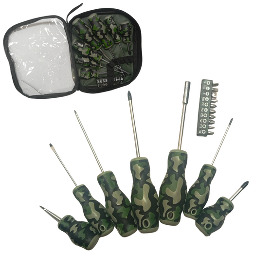 SET DE DESTORNILLADORES DE 17 PIEZAS CAMUFLADO