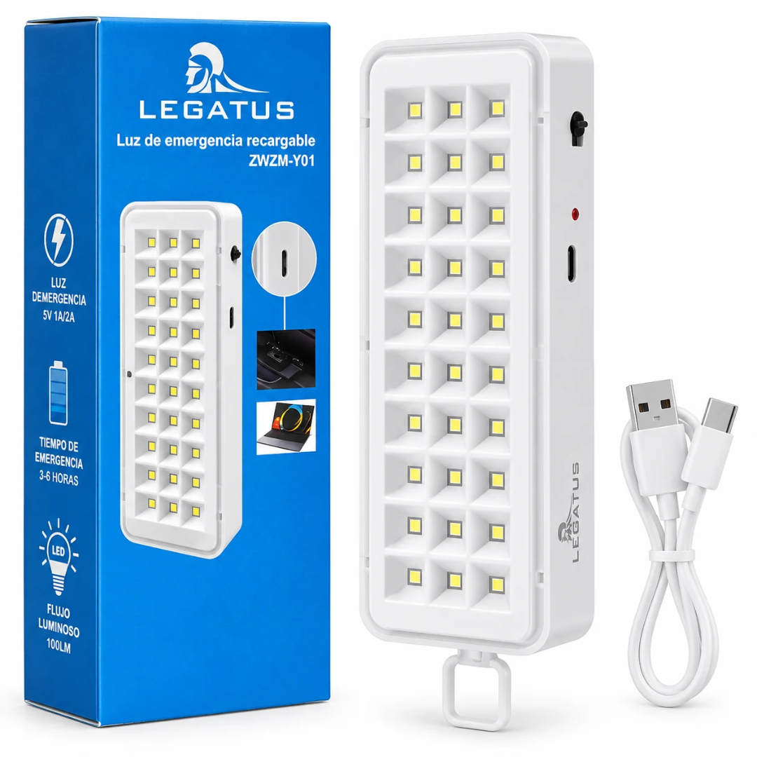 LUZ DE EMERGENCIA LEGATUS 30LEDS ZWZM-Y01