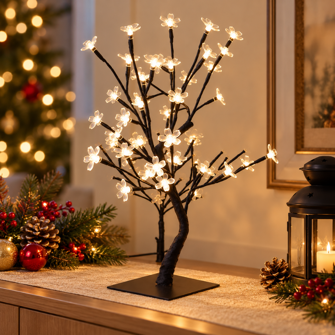 ARBOL NAVIDAD 50CM c/ LUCES LED CALIDAS NV28