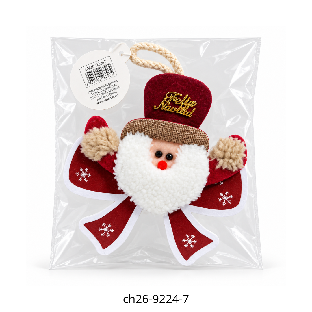 ADORNO PARA COLGAR PAPA NOEL 15CM CH26-9224-7