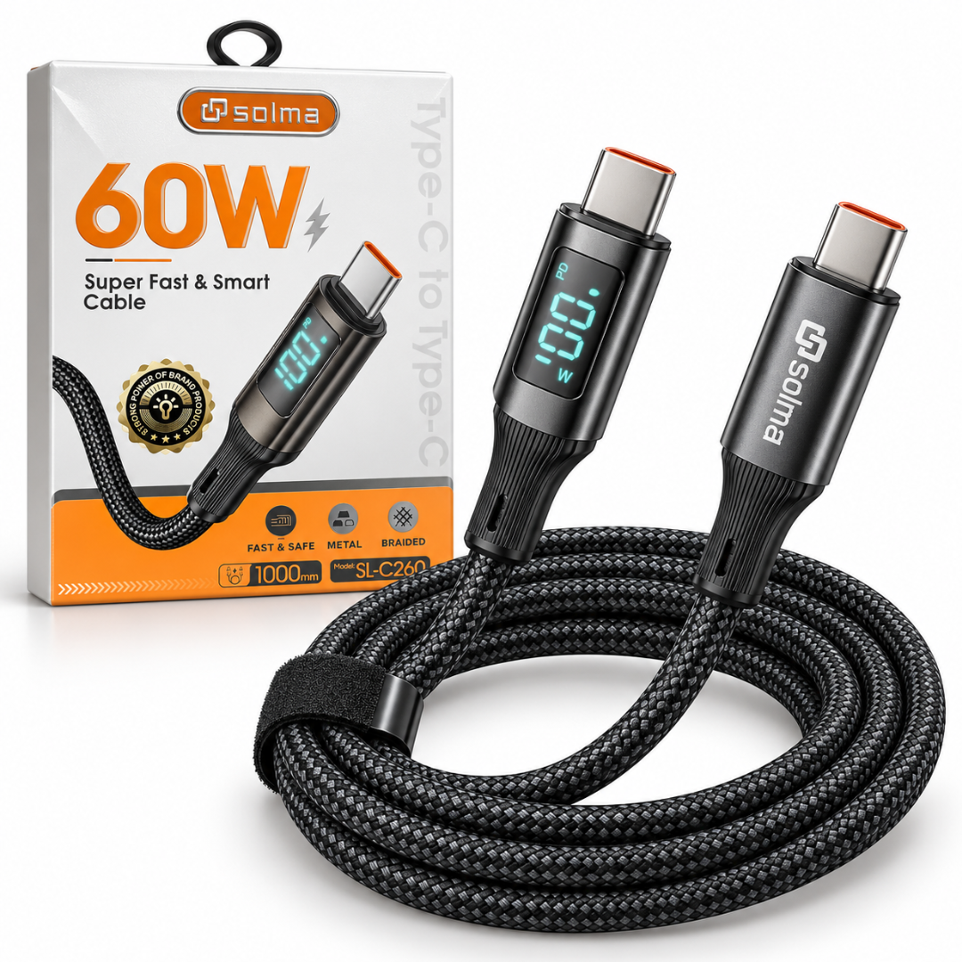 CABLE DE CARGA SOLMA 60W Con INDICADOR DE WATTS SL-C260