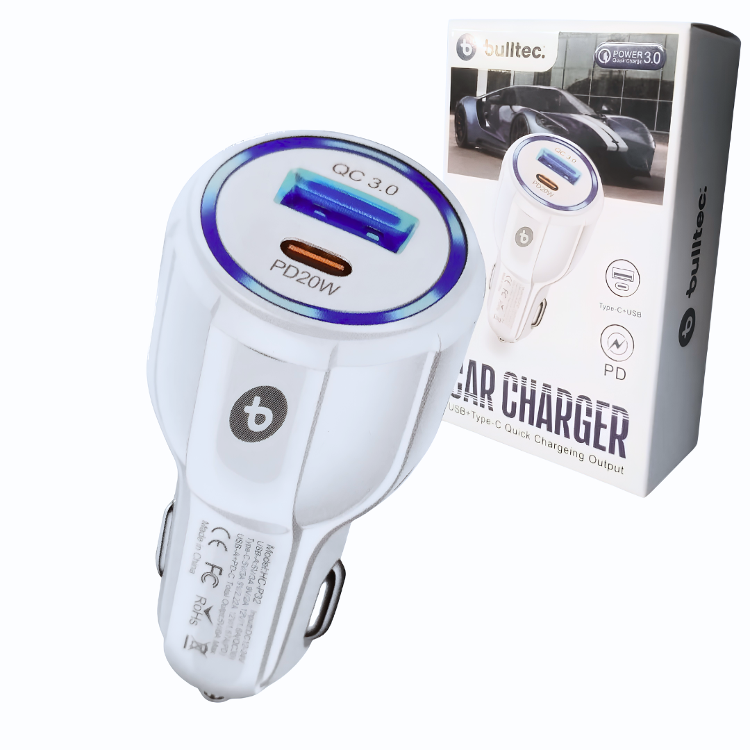 Cargador Para Auto Carga Rápida 20W BULLTEC