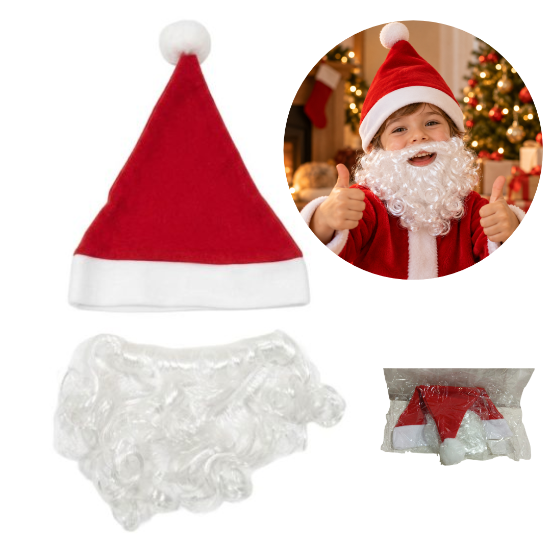 GORRO DE NAVIDAD PARA NIÑOS CON BARBA 6035-2023-10
