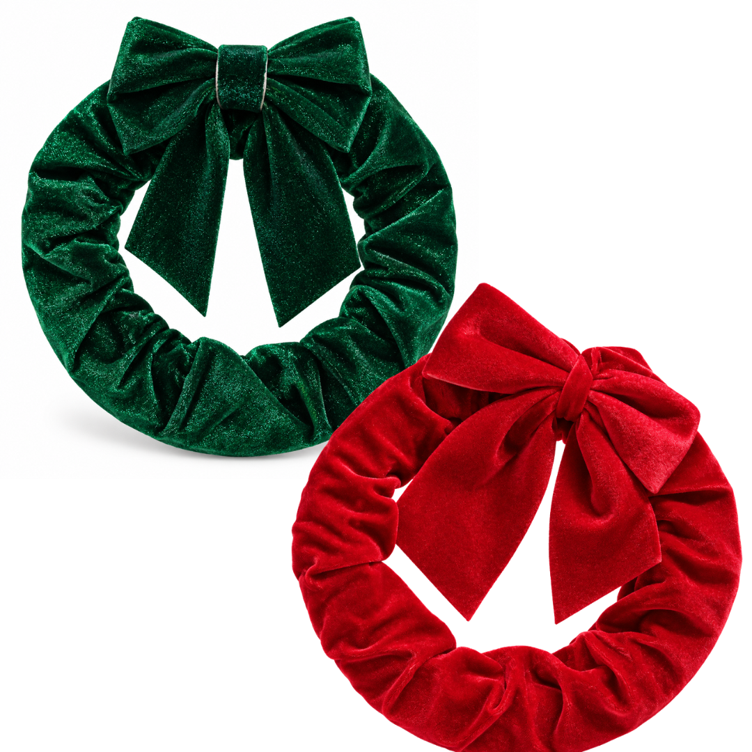 COLGANTE CORONA TERCIOPELO ROJO O VERDE CH26-6019-11