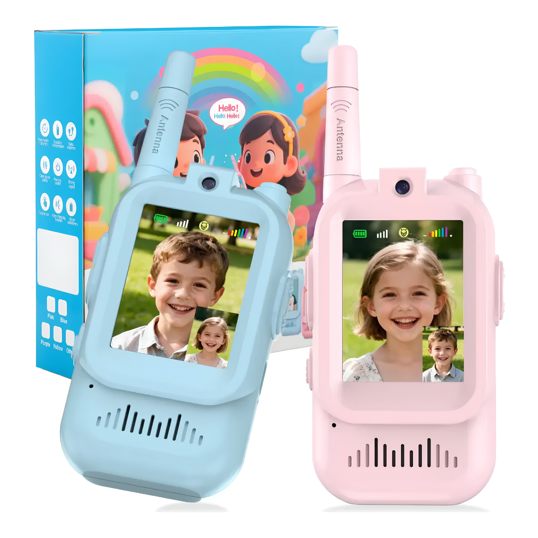 Walkie Talkie Autgar para Niños con Cámara y Pantalla x2 Handys Recargables WK656