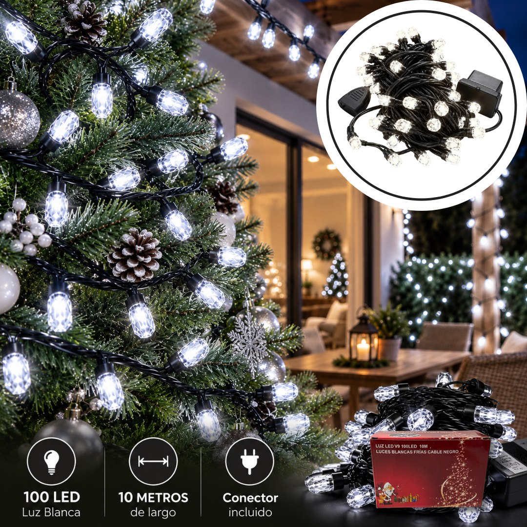 LUZ LED V9 100LED 10M LUCES BLANCAS FRIAS NV70 EXTENSIBLE