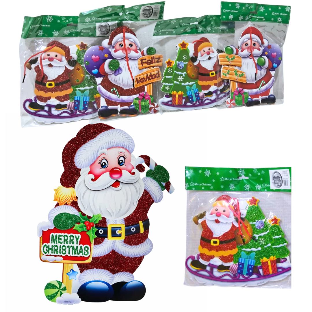 CARTEL FELIZ NAVIDAD DOBLE CARA COLGANTE CH24-N-1