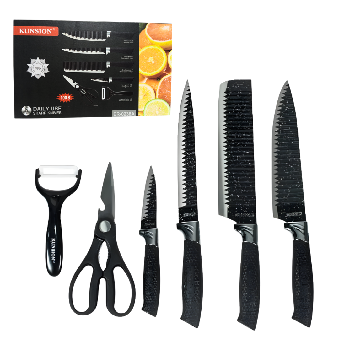 SET DE CUCHILLOS X6PCS KUNSION ER-0238A