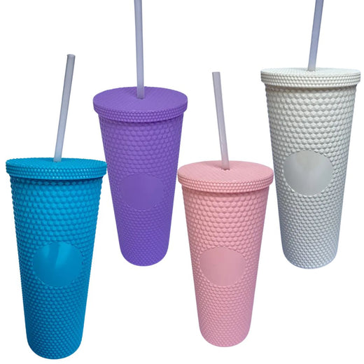 VASO DE PLÁSTICO CON TAPA EN VARIOS COLORES