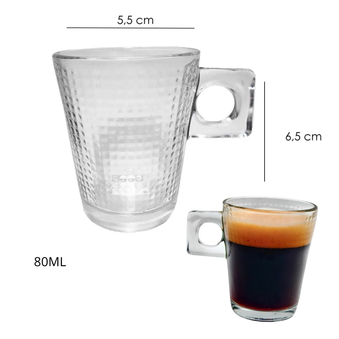 TAZA DE CAFE VIDRIO Jarrito 80ml 3T300258