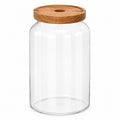 FRASCO DE VIDRIO 11 L CON TAPA DE ACACIA