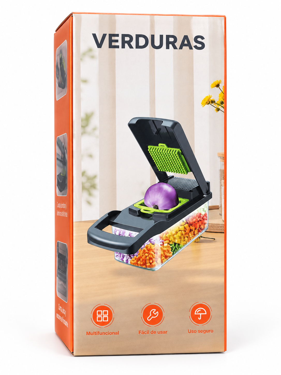 Picador de verduras multifunción con recipiente