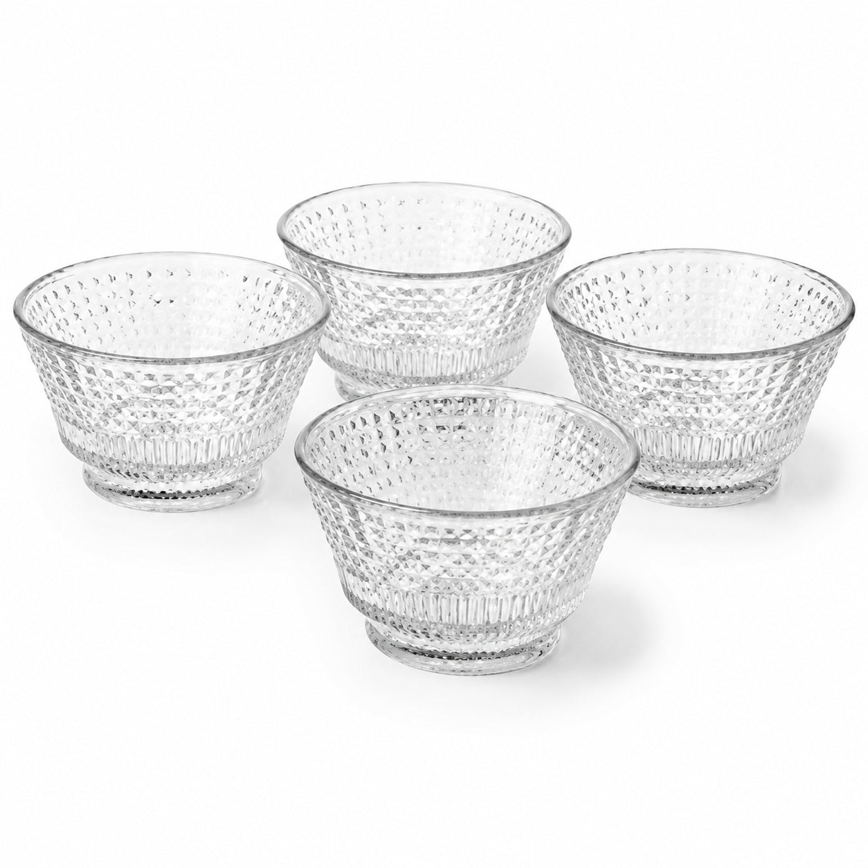 SET DE 4 COMPOTERAS DE VIDRIO