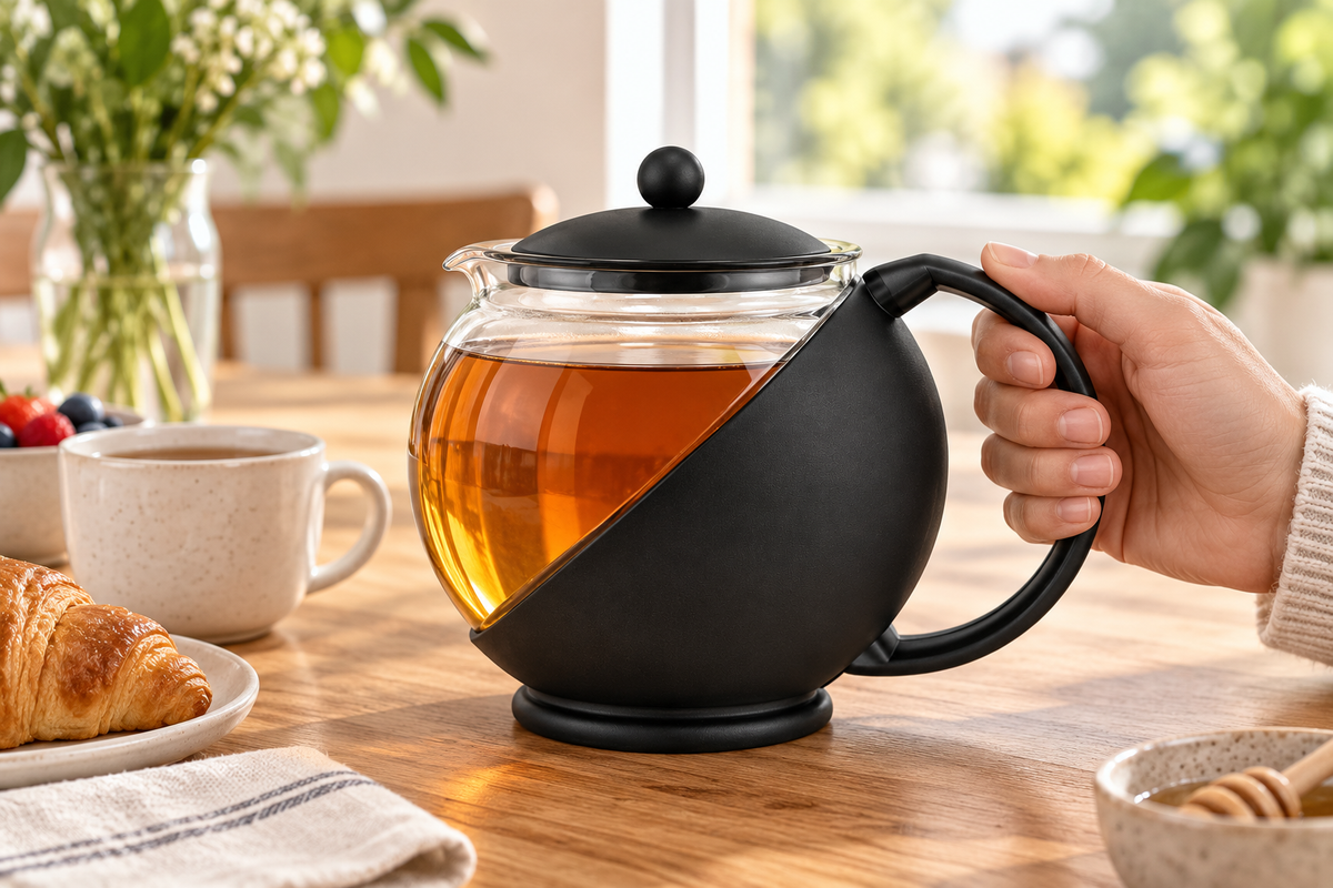 TETERA DE VIDRIO ASTON 1250 ML — imagen ambientada. Decoración no incluida.