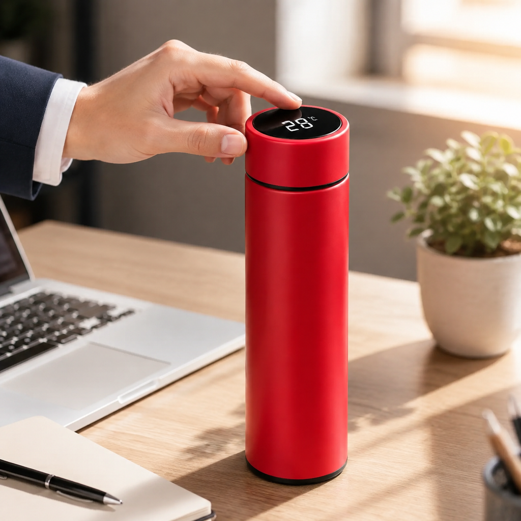 VASO TÉRMICO SMART COFFEE CON VISOR DE TEMPERATURA