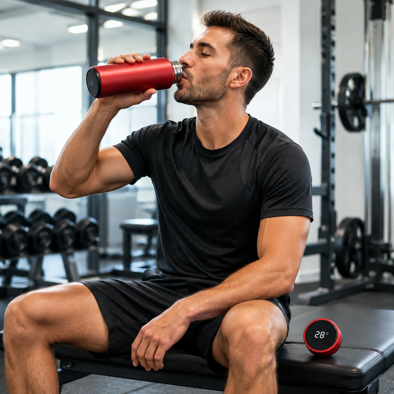VASO TÉRMICO SMART COFFEE CON VISOR DE TEMPERATURA